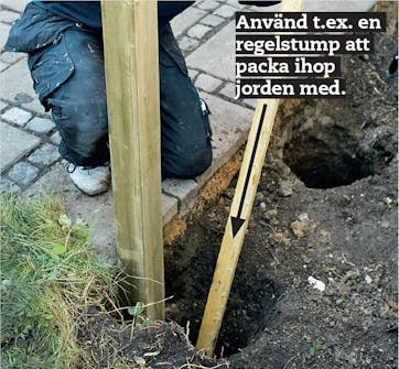 Bygga vedskjul mot vägg Bygga vedskjul mot vägg: Gräv tillräckligt djupt